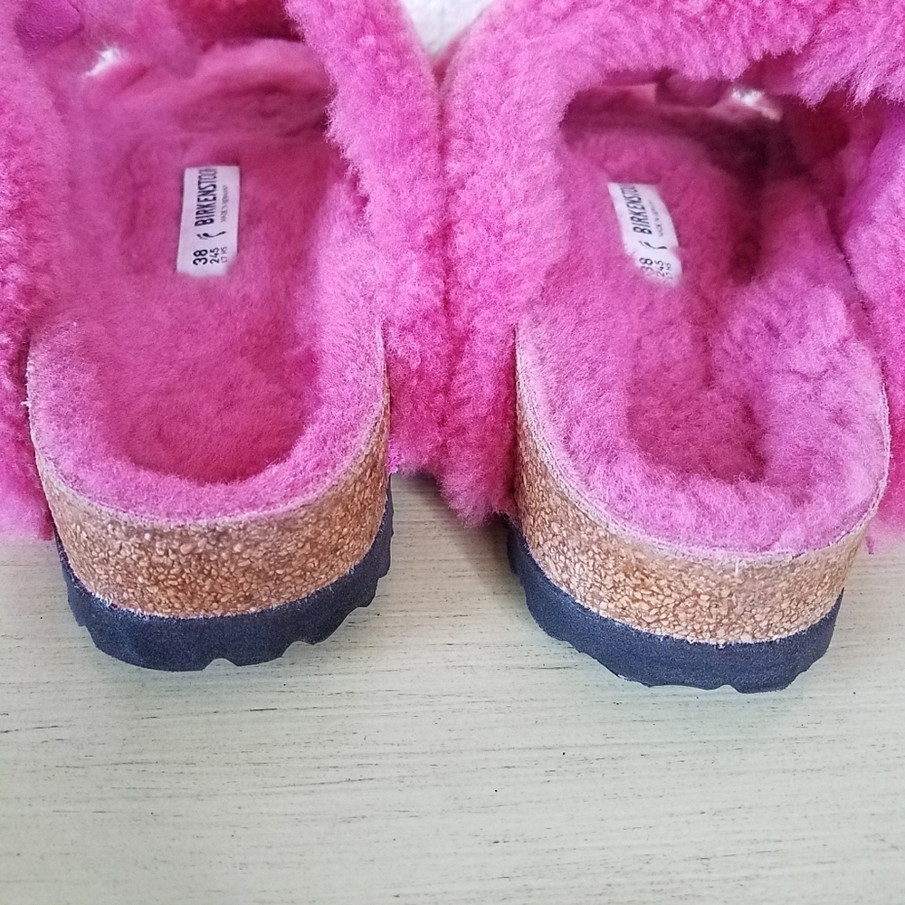 Birkenstock Arizona Big Buckle Shearling in Fuchsia Tulip - Picture 8 of 10
